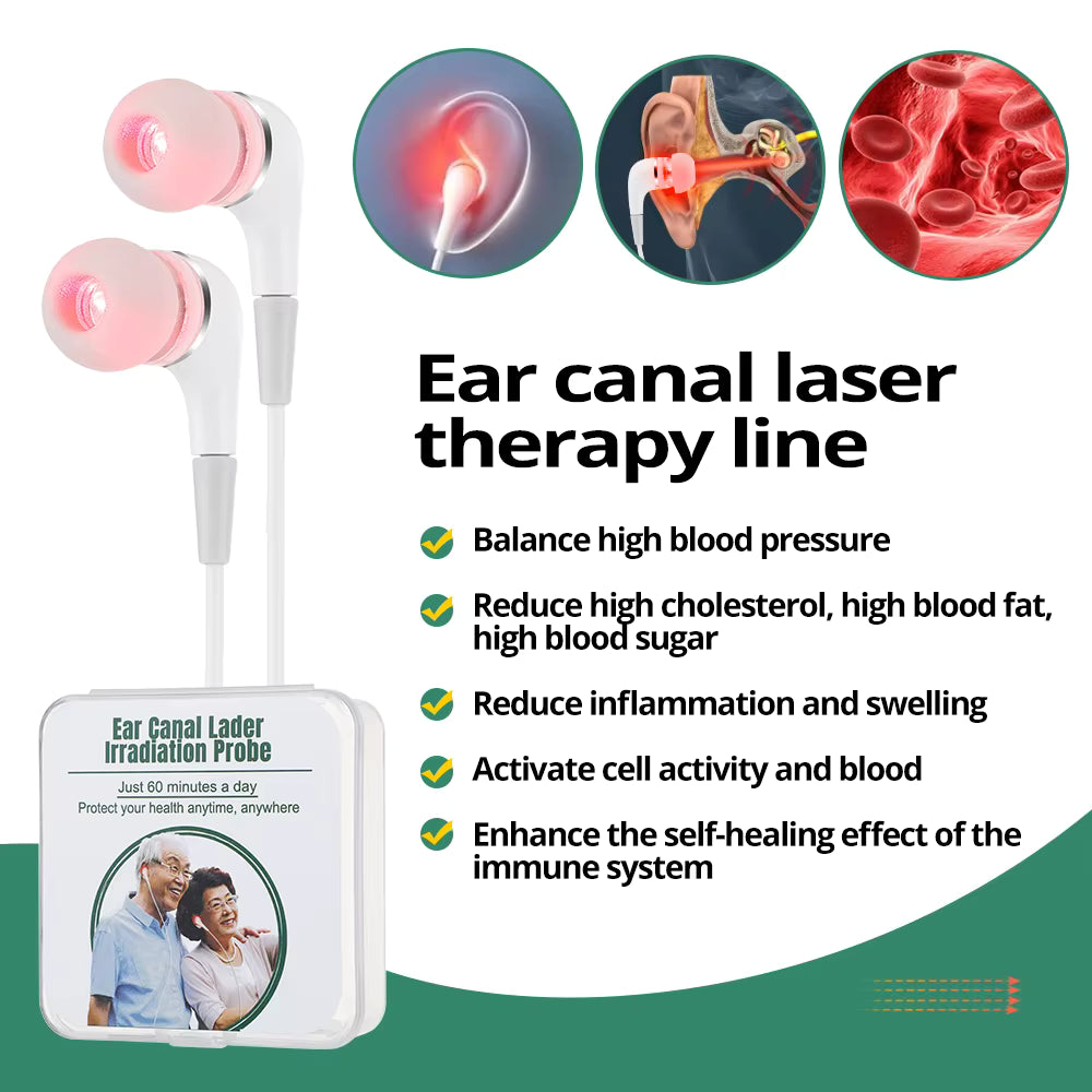 650nm LLLT Ear Laser Therapy Device for Tinnitus, Otitis Media & Blood Circulation