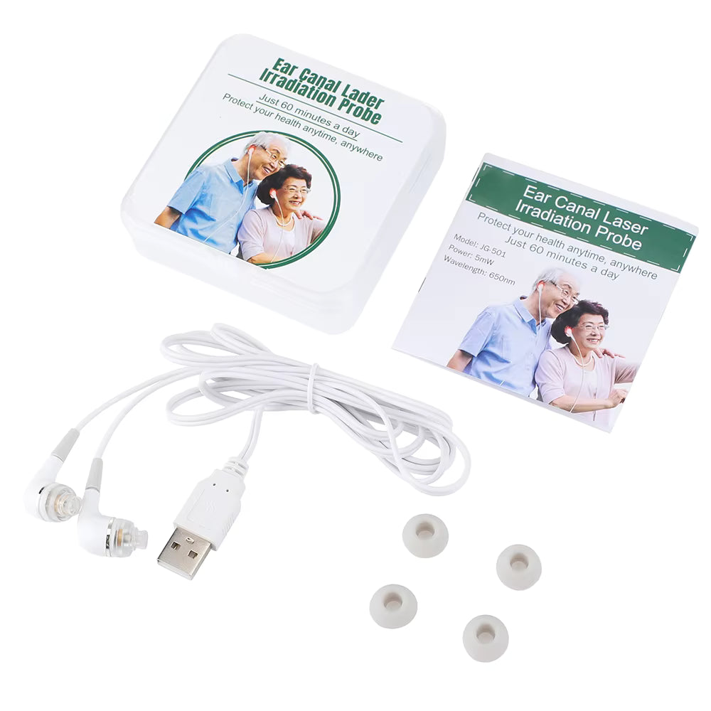 650nm LLLT Ear Laser Therapy Device for Tinnitus, Otitis Media & Blood Circulation